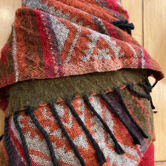 Earthbound Womens Boho Sweater Poncho Vest Wrap Cape High Low Aztec Fringe acryl - Picture 14 of 14